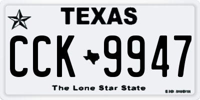 TX license plate CCK9947