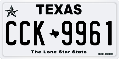TX license plate CCK9961