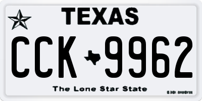 TX license plate CCK9962