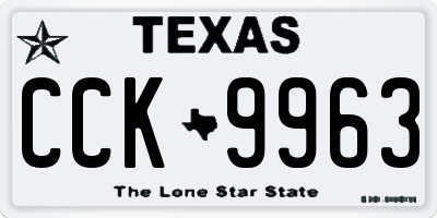 TX license plate CCK9963