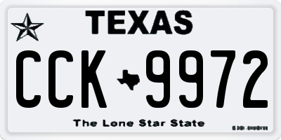 TX license plate CCK9972