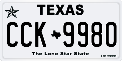 TX license plate CCK9980