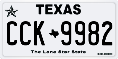 TX license plate CCK9982
