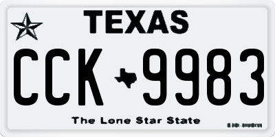 TX license plate CCK9983