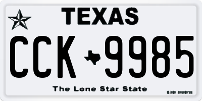 TX license plate CCK9985