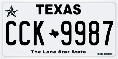 TX license plate CCK9987
