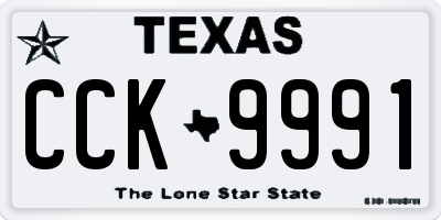TX license plate CCK9991