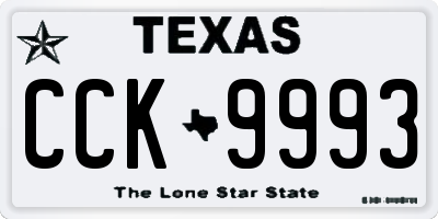 TX license plate CCK9993