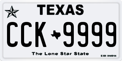 TX license plate CCK9999
