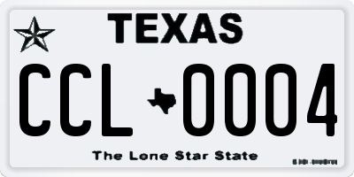 TX license plate CCL0004