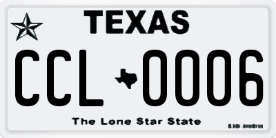 TX license plate CCL0006