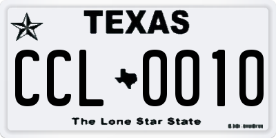 TX license plate CCL0010