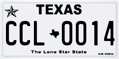 TX license plate CCL0014