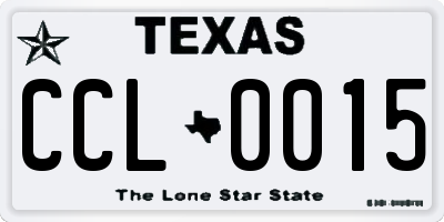 TX license plate CCL0015