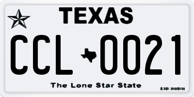 TX license plate CCL0021