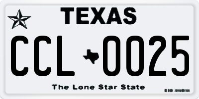 TX license plate CCL0025