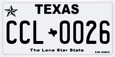 TX license plate CCL0026