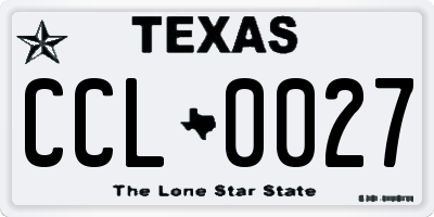TX license plate CCL0027