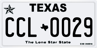 TX license plate CCL0029