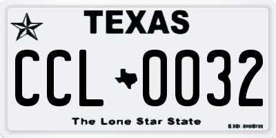 TX license plate CCL0032