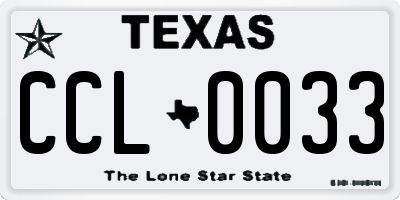 TX license plate CCL0033