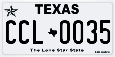 TX license plate CCL0035