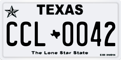 TX license plate CCL0042