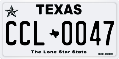 TX license plate CCL0047