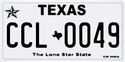 TX license plate CCL0049