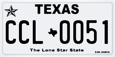 TX license plate CCL0051