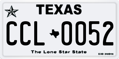 TX license plate CCL0052
