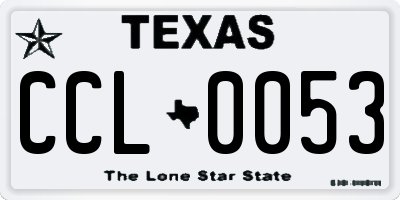 TX license plate CCL0053