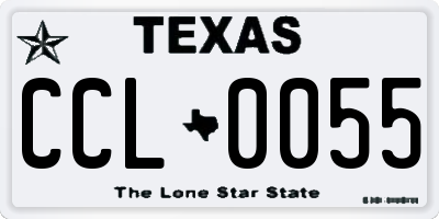 TX license plate CCL0055