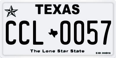 TX license plate CCL0057