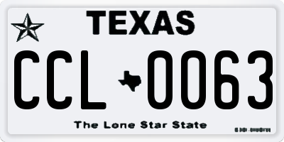 TX license plate CCL0063