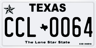 TX license plate CCL0064
