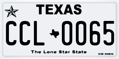 TX license plate CCL0065