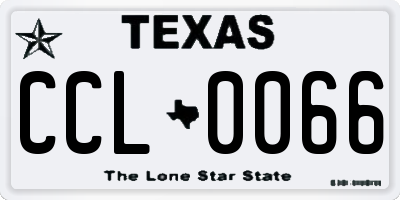 TX license plate CCL0066