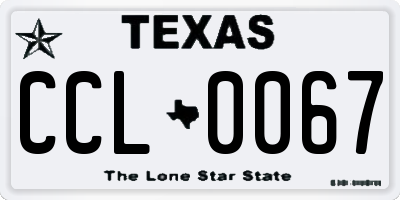 TX license plate CCL0067