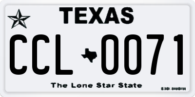 TX license plate CCL0071