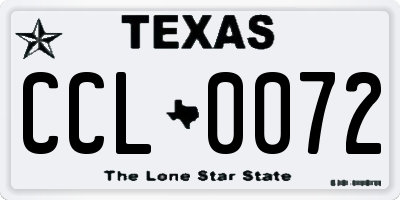 TX license plate CCL0072
