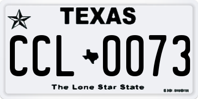 TX license plate CCL0073