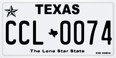 TX license plate CCL0074