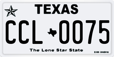 TX license plate CCL0075