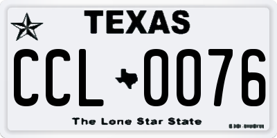 TX license plate CCL0076