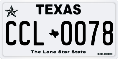 TX license plate CCL0078