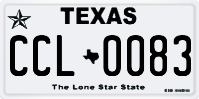 TX license plate CCL0083