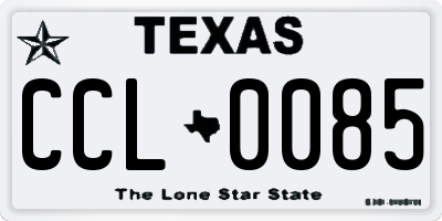 TX license plate CCL0085