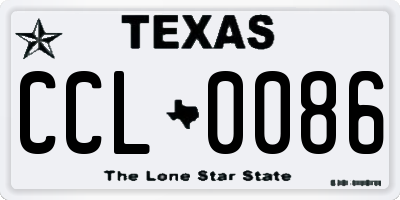 TX license plate CCL0086