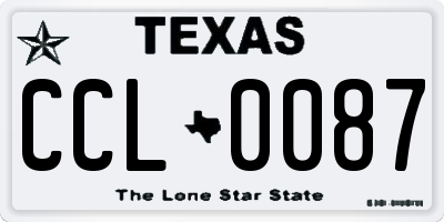 TX license plate CCL0087